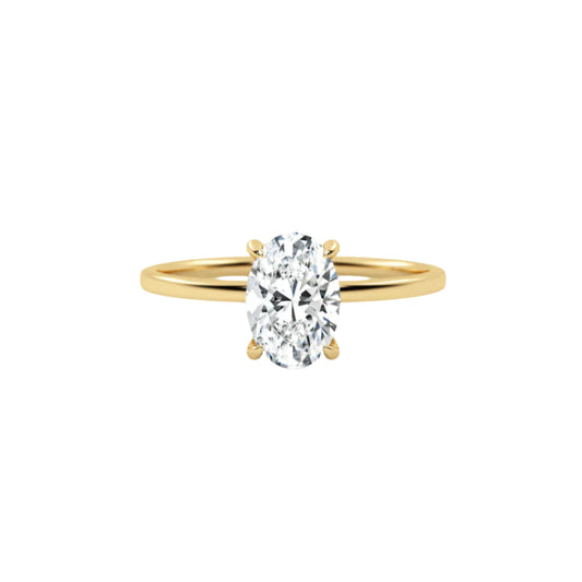 1ct Lab Grown Oval Diamond Solitaire Ring